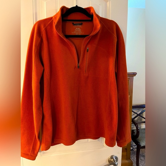 LL Bean Burnt Umber Trail Fleece, Quarter-Zip, size M - Picture 1 of 4